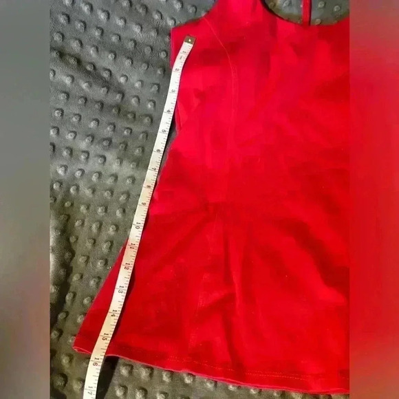 Montiel Red‎ T-Back Running Yoga Workout Top, Size Small - Picture 7 of 9